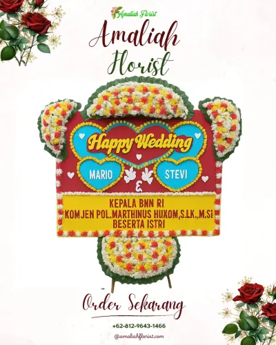 Karangan Papan Bunga Pernikahan di Kudu